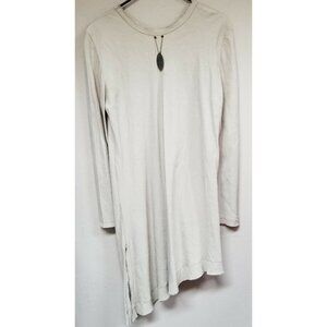 Scissors Paper Rock Women's Tunic Asymmetric Hem Brown Lagenlook US Made New